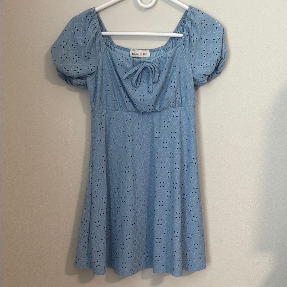 Glitter Girl Light Blue Mini Dress